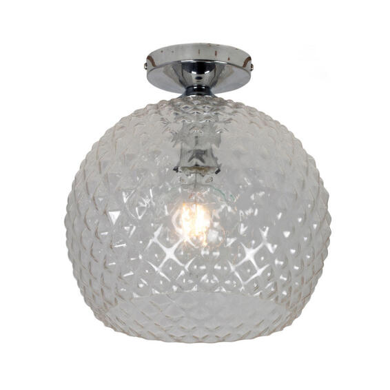 ceiling light porto   chrome clear glass