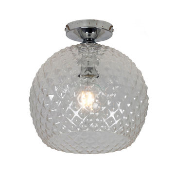 ceiling light porto   chrome clear glass