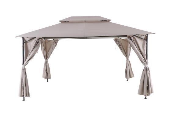 Naterial Oxis Steel Gazebo 300 cm X 400 cm Taupe