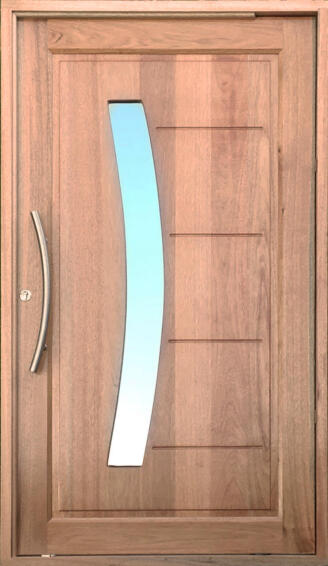 Entry Door Meranti with Frame (prehung) Long Bow Pivot Right Hand Opening-w1200x2100mm