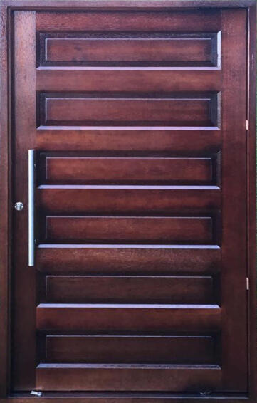 Entry Door Meranti with Frame (prehung) Horizontal Dark Brown Pivot Left Hand Opening-w1200x2100mm