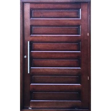Entry Door Meranti with Frame (prehung) Horizontal Dark Brown Pivot Left Hand Opening-w1200x2100mm