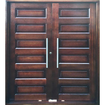 Entry Door Meranti with Frame (prehung) Horizontal Slats Double Door-w1700x2100mm