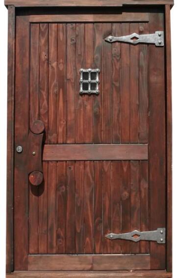 Entry Door Mixed Timber with Frame (prehung) Camelot with Glass Pivot Dark Brown Left Hand Opening-w1310xh2120mm
