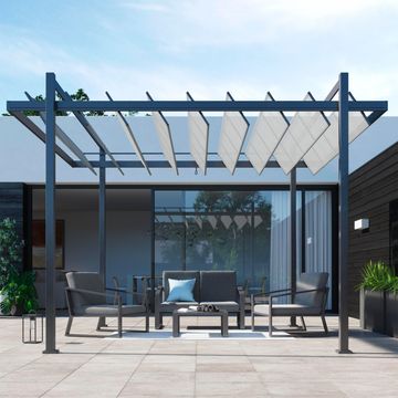 NATERIAL PERGOLA ELYSIA ALU TEXTYL 310X350 D.GREY