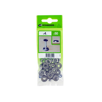 VD58 WASHER ROSETTE OPEN MODEL STEEL NICKEL PLATED SHINY DIAMETER 4 - 50 PIECES