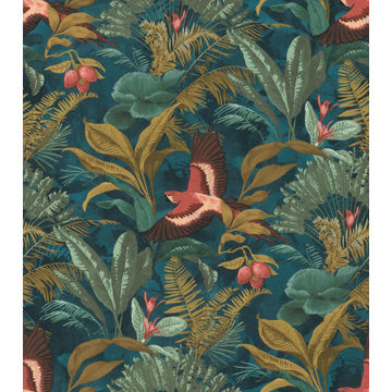 Non Woven Jungle Teal Wallpaper 10.5x0.53m