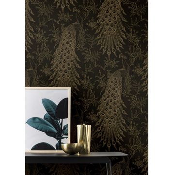 WALLPAPER N/WOV PEACO GLDN BLK 10,5X0,53CM