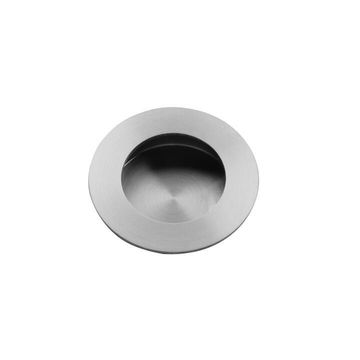 Flush pull handle round qs 65mm ss