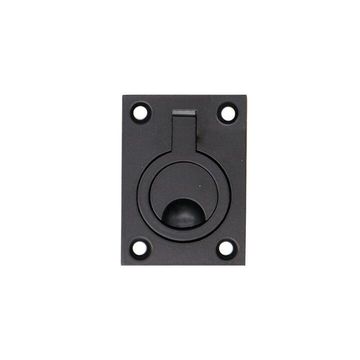 Flush pull handle ring qs 63mmx44mm blk
