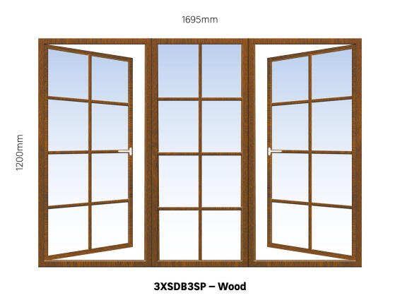 WINDOW WOOD 3XSDB3SP COTTAGE 1695X1200MM