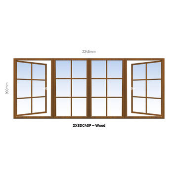 WINDOW WOOD 2XSDC4SP COTTAGE 2245X900MM
