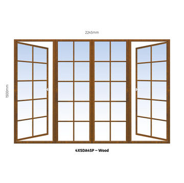 WINDOW WOOD 4XSDA4SP COTTAGE 2245X1500MM