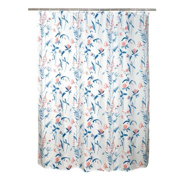 Sensea Charm Shower curtain pink and blue flowers W180cmxH200cm
