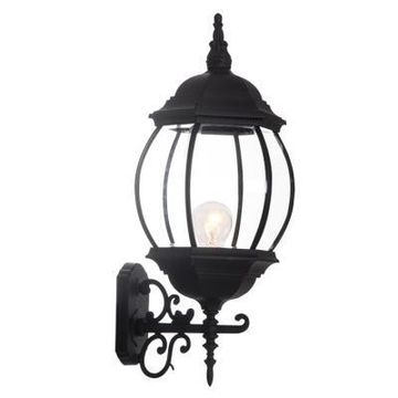 Brightstar Upfacing Round Outdoor Wall Lantern Light Black