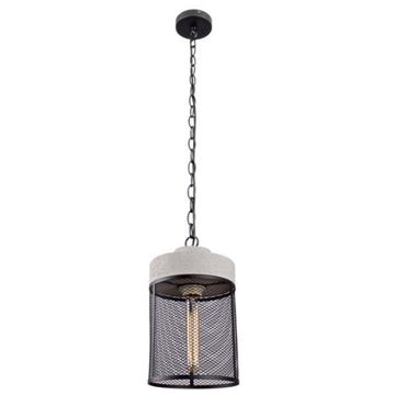 pendant light stone and metal cage black