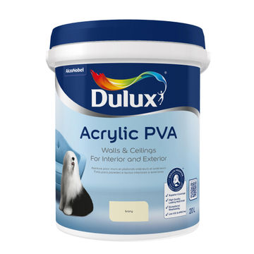  Dulux Acrylic PVA ivory Matt Wall Paint 20L