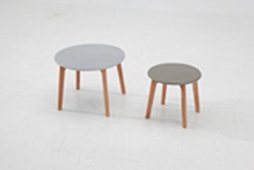 Table Round With Metal Top Set Of 2
