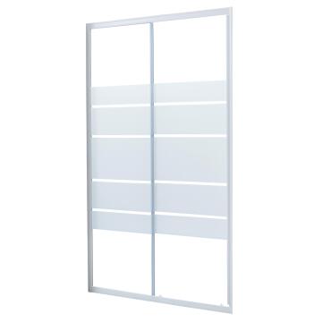 Shower Door Single Slider Essential White with Privacy Glass 140x185cm