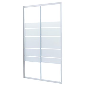 Sensea Essential Shower Door Single Slider White with Privacy Glass 140x185cm