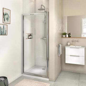 Shower Door Pivot Essential Chrome with Clear Glass 90x185cm