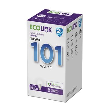 Ecolink LED light bulb 14w 1521lm b22 6500k nd af