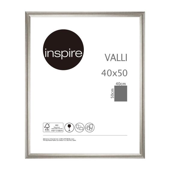 Inspire frame valli silver 40x50cm