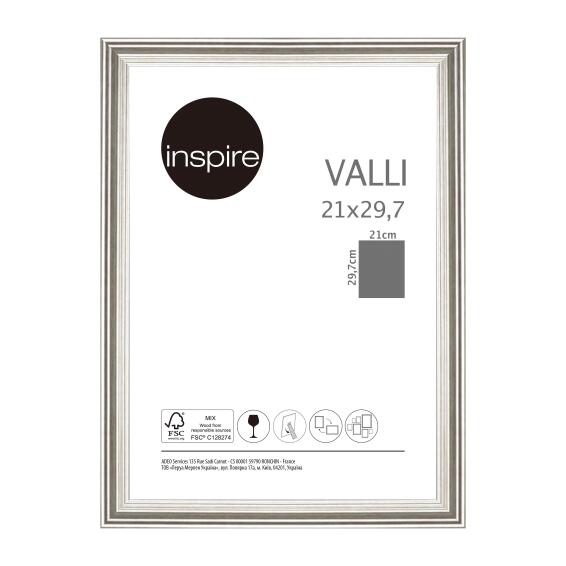 Inspire frame valli silver 21x29.7cm