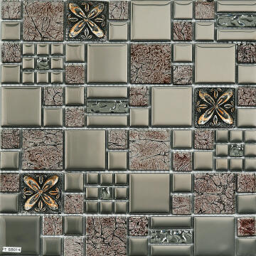 Mosaic Tile Pewter Floral Combo 295x300mm