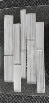 Mosaic Glass Tile Chrysant White Interlocking 300x300mm