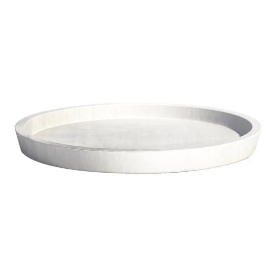 ECOPOT SAUCER ROUND 20 WHITE GREY