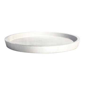 ECOPOT SAUCER ROUND 20 WHITE GREY