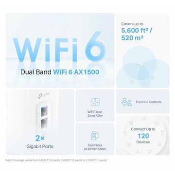 TP-Link Deco X10(1-Pack) AX1500 Whole-Home Mesh Wi-Fi 6 System(Tri-Band)
