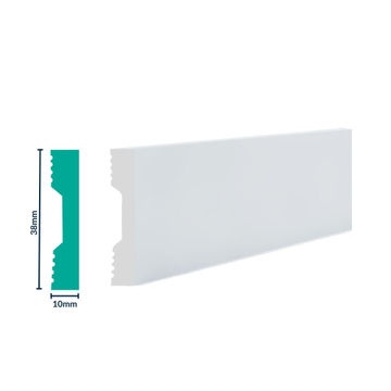 Supreme Mouldings HDPS Dado Rail White H38xW10xL2700mm