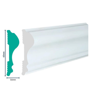 Supreme Mouldings HDPS Dado Rail White H65xW16xL2700mm