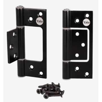 YALE ALUMINIUM FLUSH HINGE 100MM BLACK