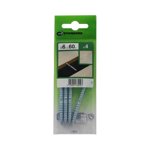 DOUBLE TH.SCREW WOOD/WOOD STEEL 6X60 4P