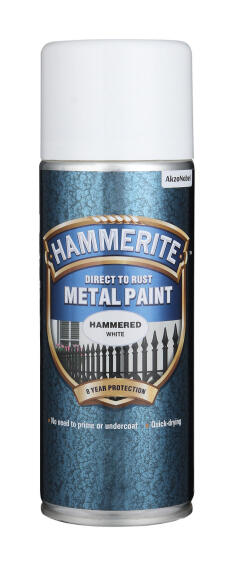 Direct to rust metal paint HAMMERITE AERO hammered WHITE 400ML | LEROY ...