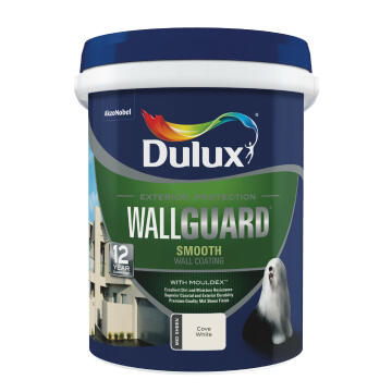 Wall paint exterior mid-sheen suede DULUX Wallguard cove white 20l