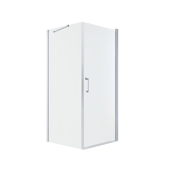 Remix Semi Frameless Pivot Shower Door Chrome with Clear Glass 90x90x195cm