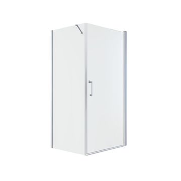 Shower Door Semi Frameless Pivot and Panel Remix Chrome with Clear Glass 80x100x195cm