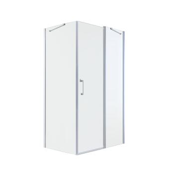 Shower enclosure Remix rectangular pivot door corner entry chrome with clear glass (60 door + 60 panel)x100x195cm