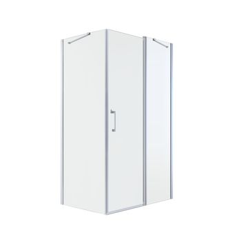 Shower Door Pivot and Fixed Panels Remix Chrome with Clear Glass 80x120x195cm