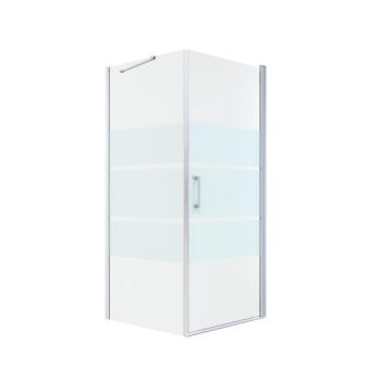  Sensea Remix Shower Door Semi Frameless Pivot and Panel Chrome with Privacy Glass W90cmxD90cmxH195cm