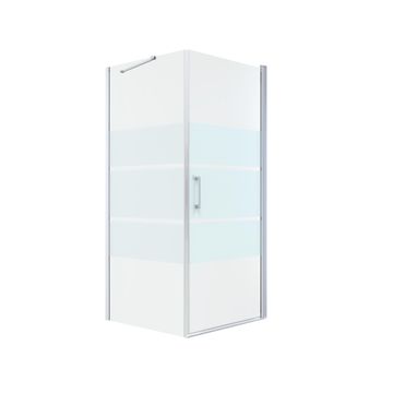  Sensea Remix Shower Door Semi Frameless Pivot and Panel Chrome with Privacy Glass W90cmxD90cmxH195cm