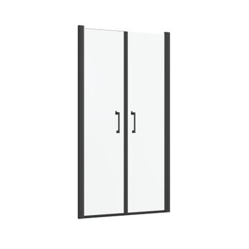 Sensea remix shower door black with privacy glass w90cmxd5cmxh195cm