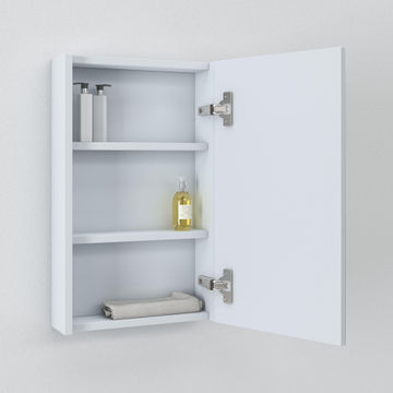 Bathroom mirror cabinet with 1 door white w40cmxd17cmxh60cm