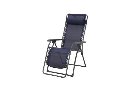 Patio Chair Chair Zero Gravity Steel W Pillow Blue