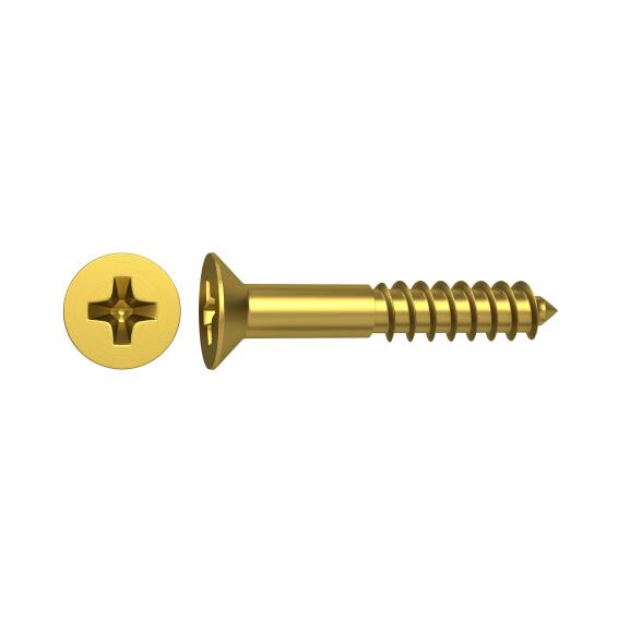 VD80 WOODSCREW COUNTERSUNK HEAD PHILLIPS DRIVE SOLID BRASS 4X35 - 10 PIECES