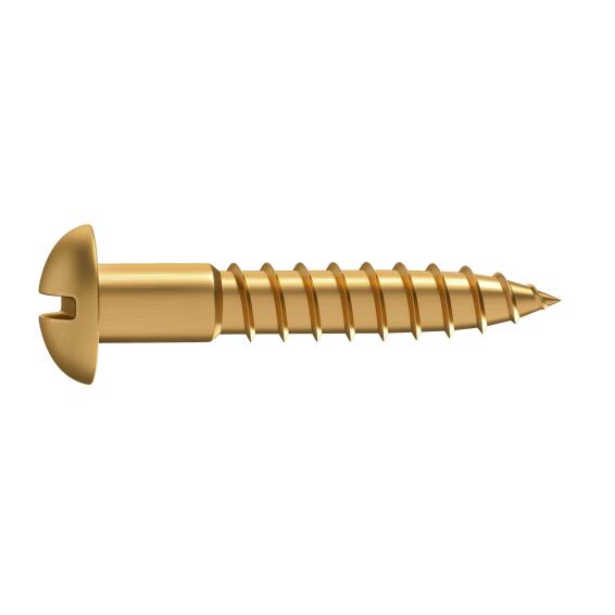 WOODSCREW ROUND SLOTTED BRASS 4X60 8P